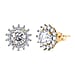 9K Yellow Gold Moissanite Halo Stud Earrings 1.90 Ct.