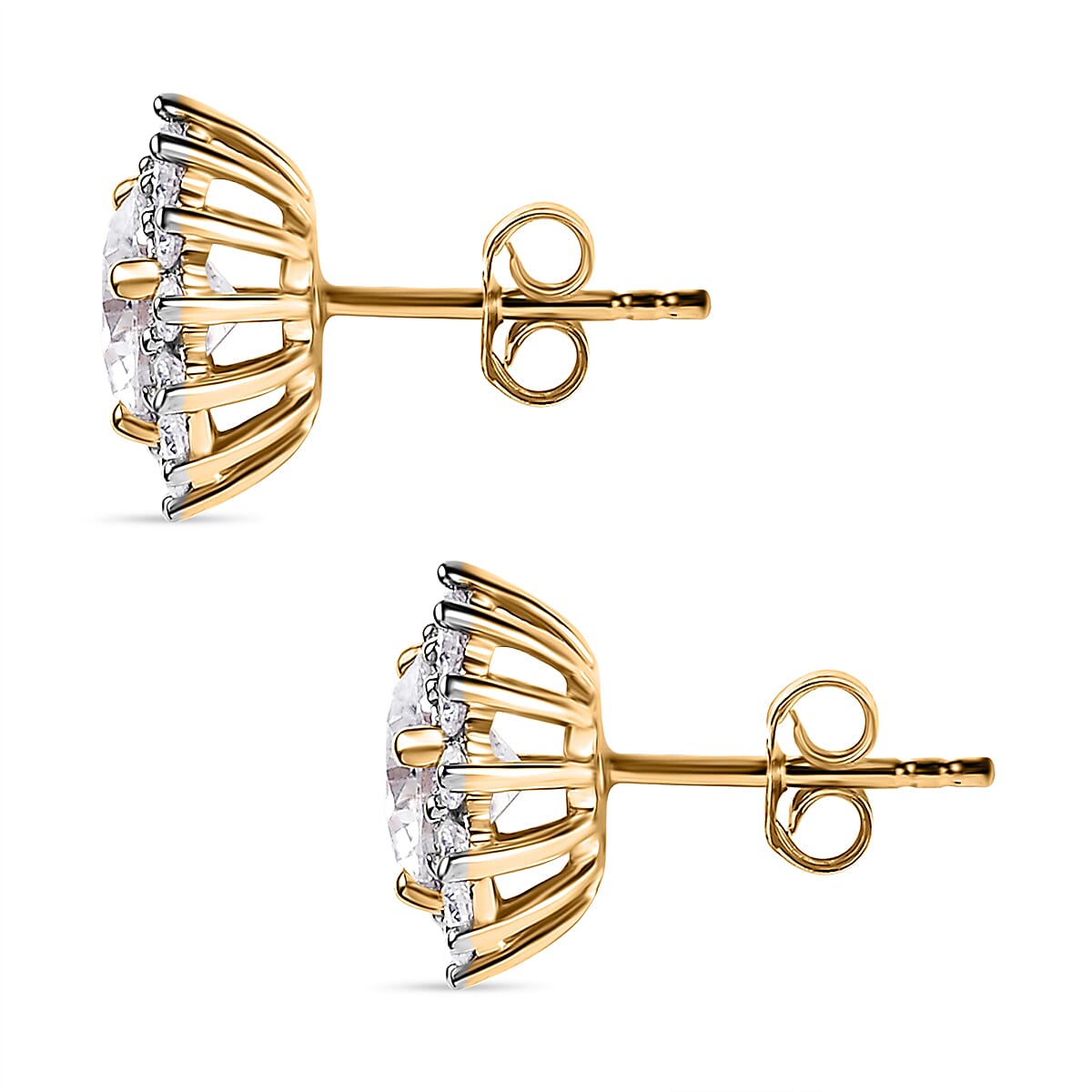 9K Yellow Gold Moissanite Earrings 1.90 Ct.
