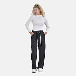 Corduroy Trousers with Elastic Waistband and Adjustable Drawstring