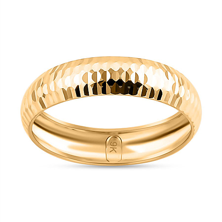 BIGGEST GOLD RING OFFER 2023 - 9K Yellow Gold Handmade Diamond Cut Wedding Band Ring