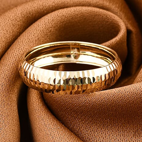 9K Yellow Gold Handmade Diamond Cut Band Ring