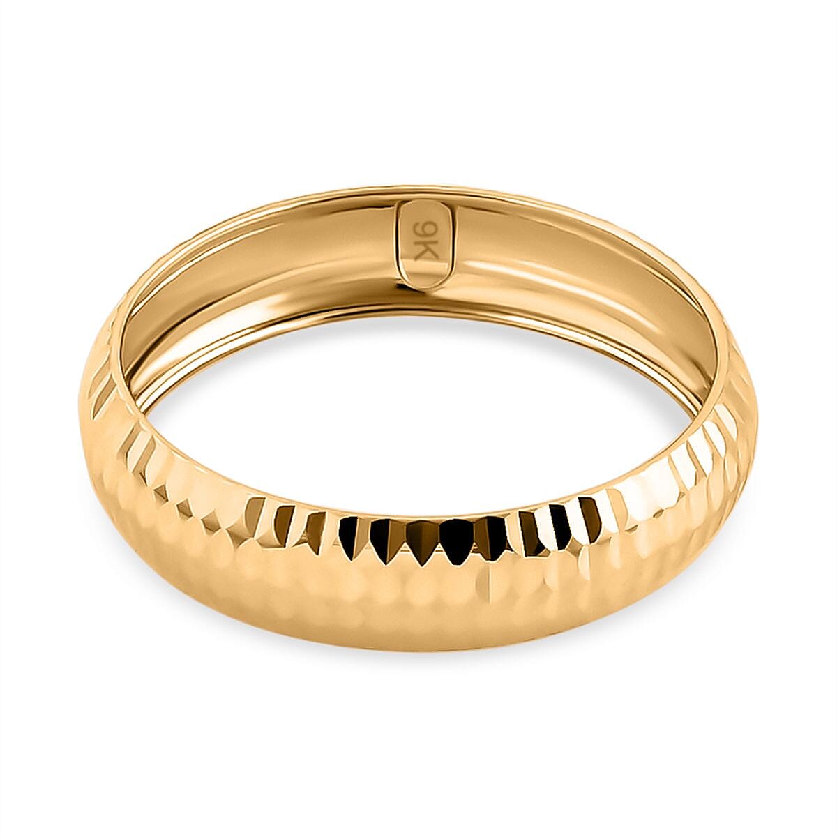 Handmade Diamond Cut Band Ring in 9K Gold