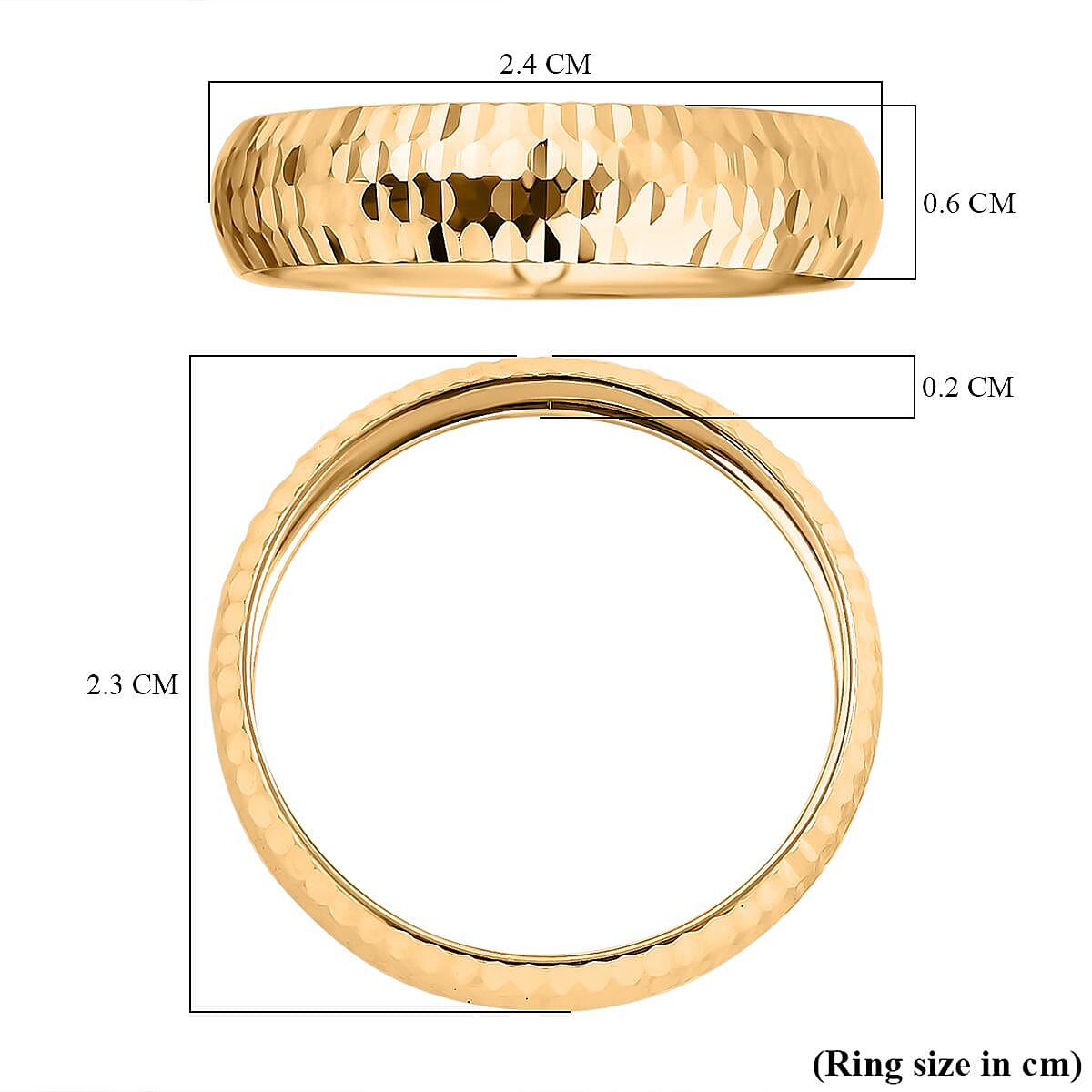 Handmade Diamond Cut Band Ring in 9K Gold