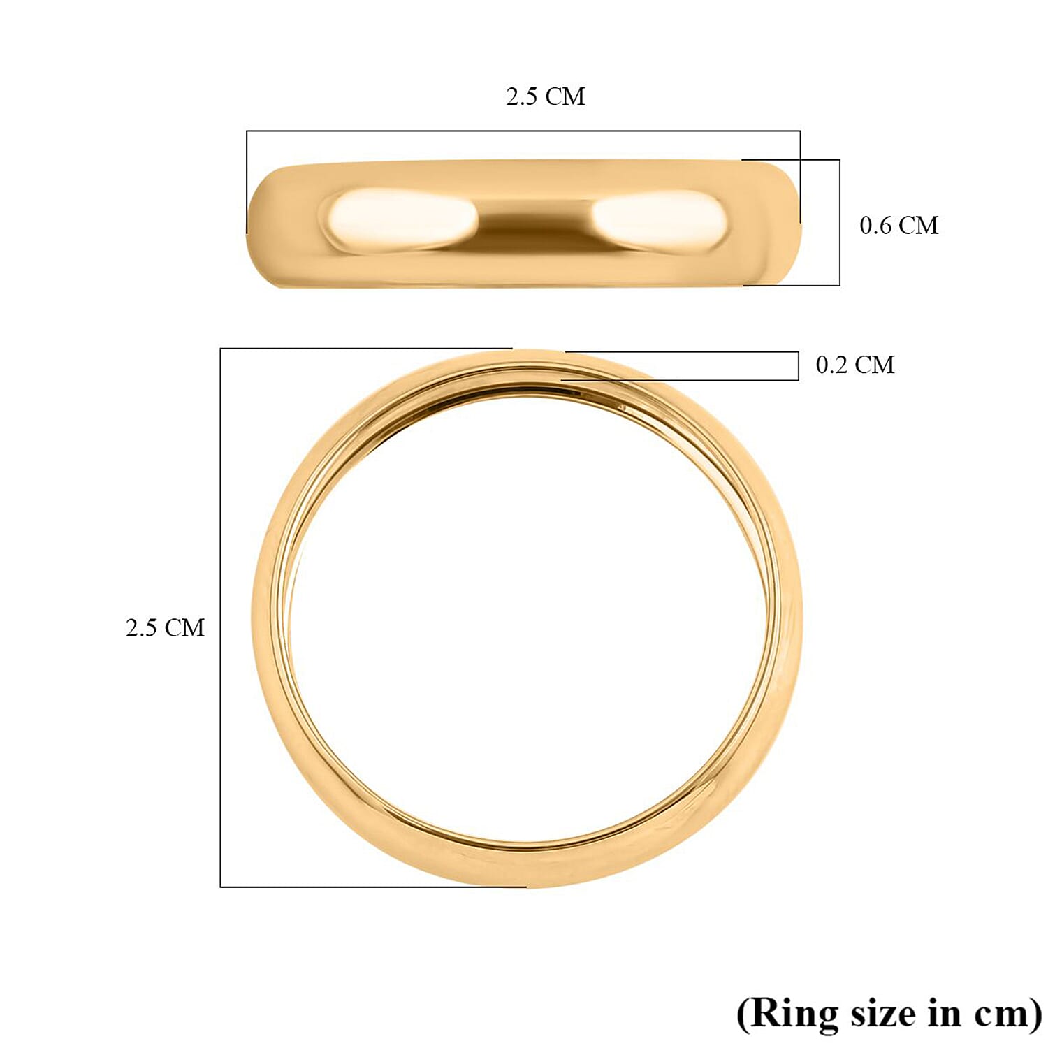 Wedding Band Ring in 9K Yellow Gold