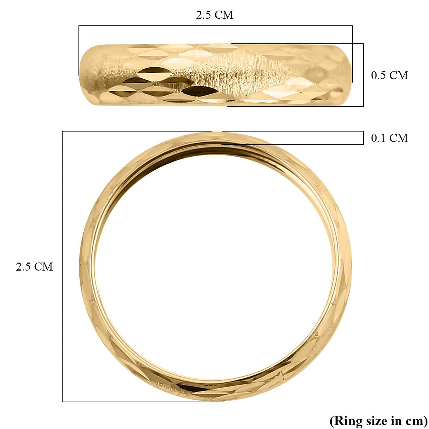 Wedding Band Ring in 9K Yellow Gold