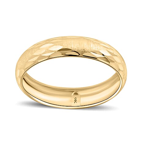 Ottoman Treasures - 9K Yellow Gold Diamond Cut Band Ring