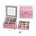 Multi-Purpose Vanity Box with LED Mirror - Burgundy