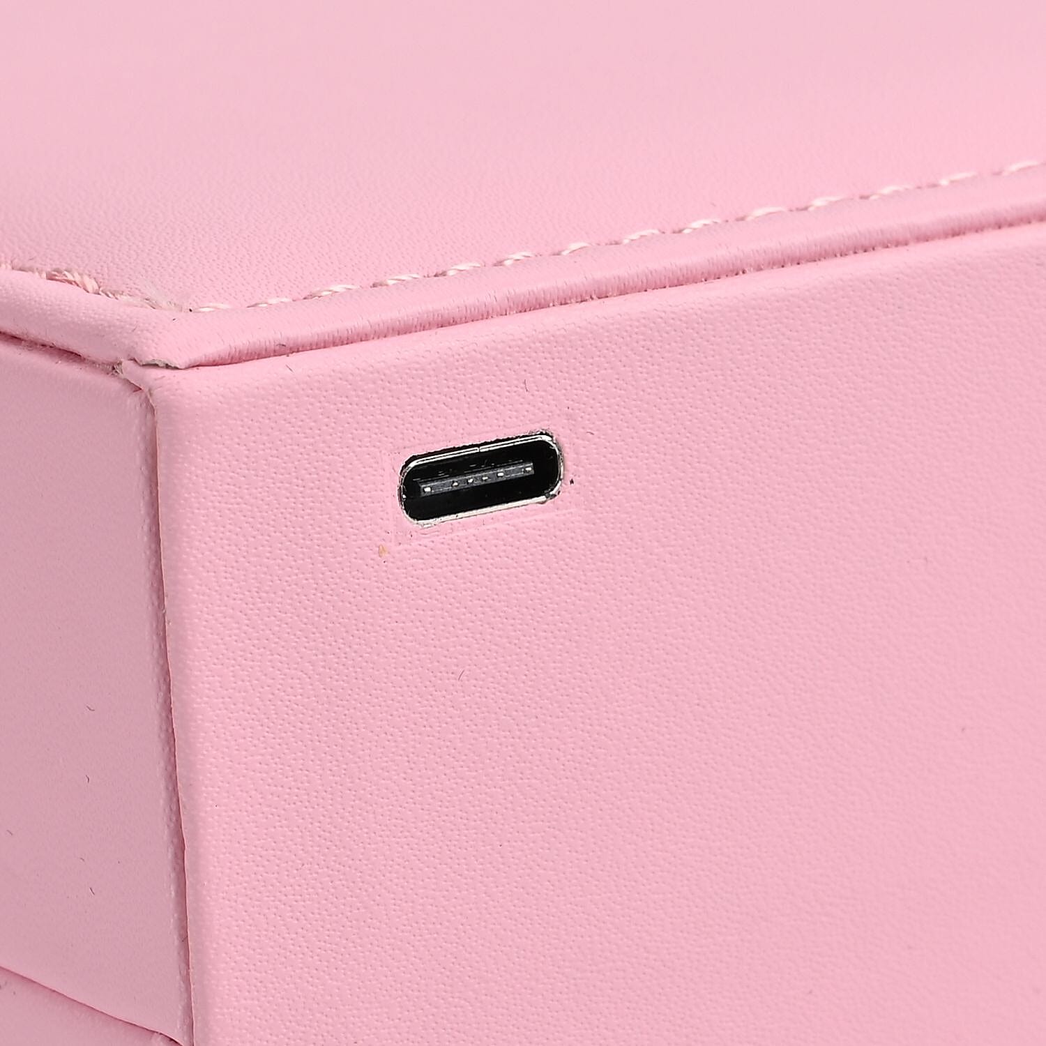 LIQUIDATION DEAL - Multi-Purpose Vanity Box with LED Mirror - Pink