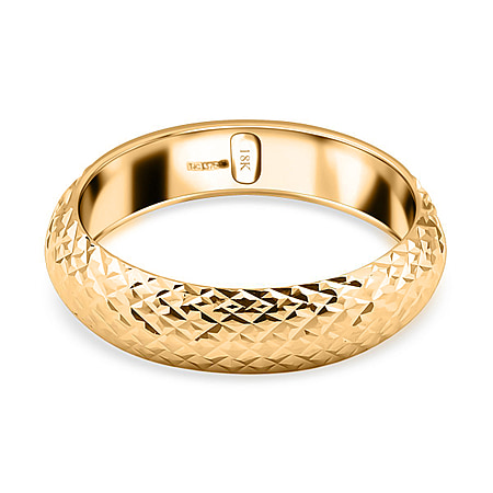 Royal Bali Collection - 18K Yellow Gold (Diamond-Cut) Wedding Band Ring