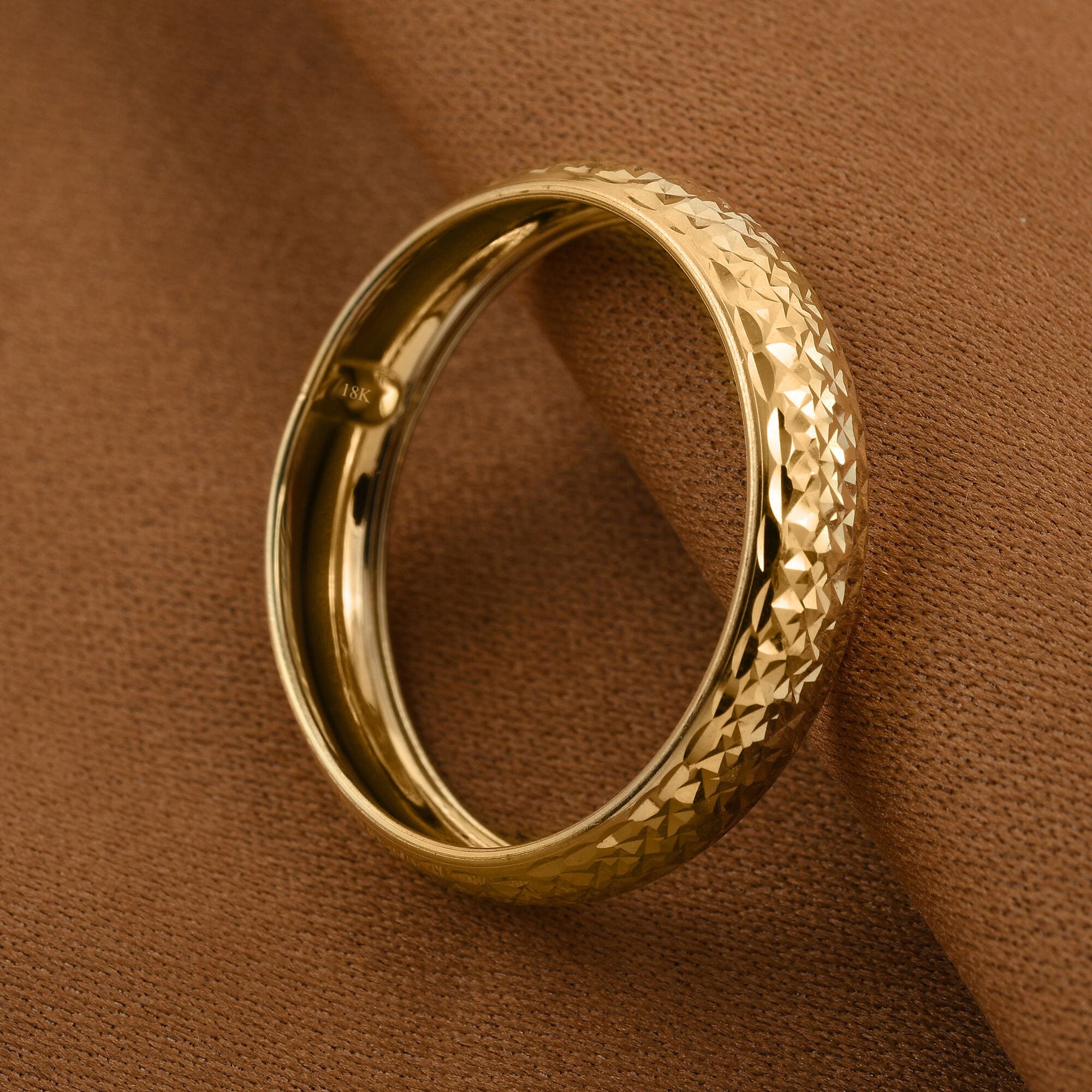 Royal Bali Collection - 18K Yellow Gold Diamond Cut Band Ring