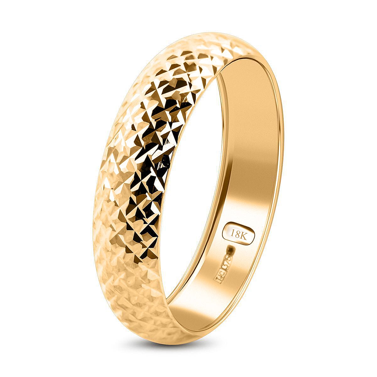 Royal Bali Collection - 18K Yellow Gold Diamond Cut Band Ring