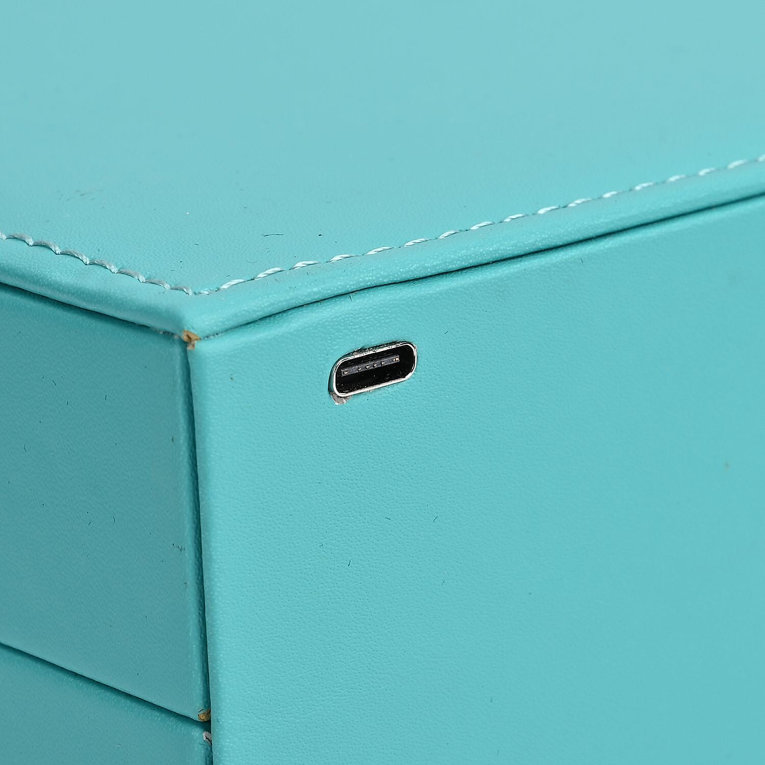 LIQUIDATION DEAL - Multi-Purpose Vanity Box with LED Mirror - Turquoise