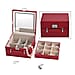 Multi-Purpose Vanity Box with LED Mirror - Burgundy