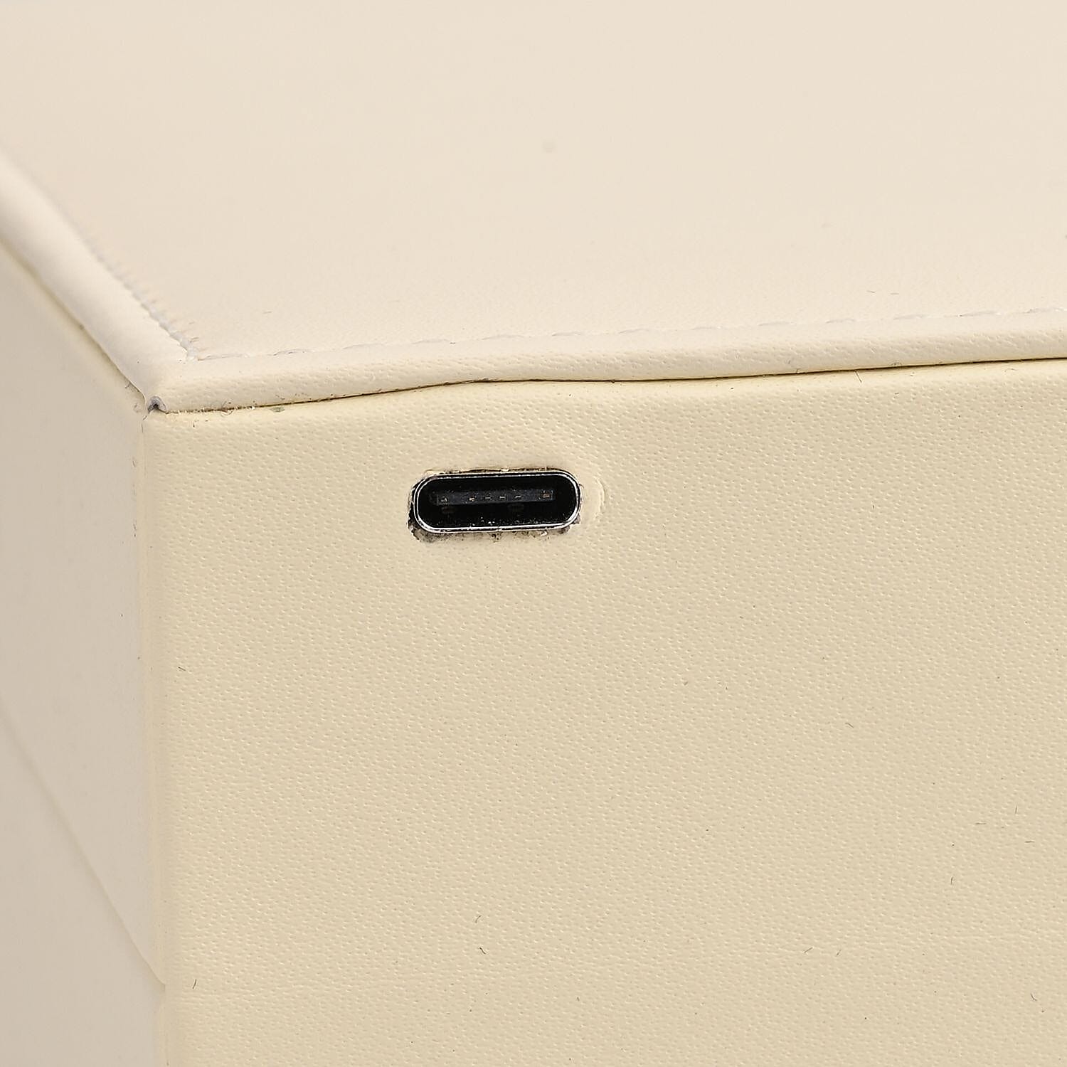 LIQUIDATION DEAL - Multi-Purpose Vanity Box with LED Mirror - Cream