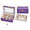 LED Light Mirror Jewellery, Watch or Beauty Vanity Box (Size 24x16x10 cm) - Purple