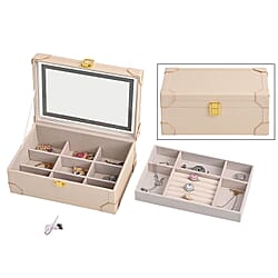 LED Light Mirror Jewellery, Watch or Beauty Vanity Box (Size 24x16x10 cm) - Torquoise