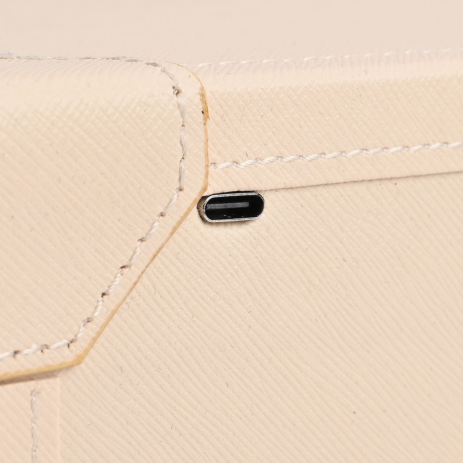 LED Light Mirror Jewellery, Watch or Beauty Vanity Box (Size 24x16x10 cm) - Beige