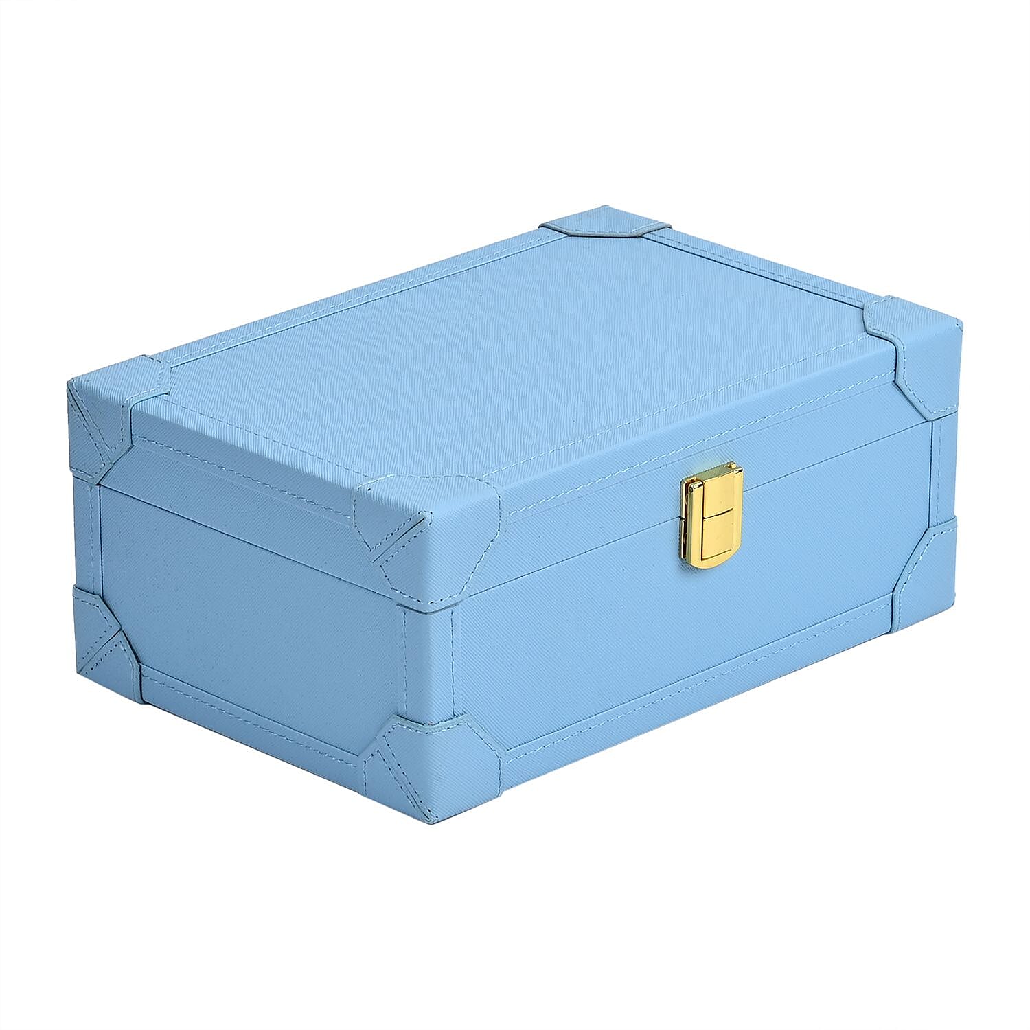 LED Light Mirror Jewellery, Watch or Beauty Vanity Box (Size 24x16x10 cm) - Torquoise