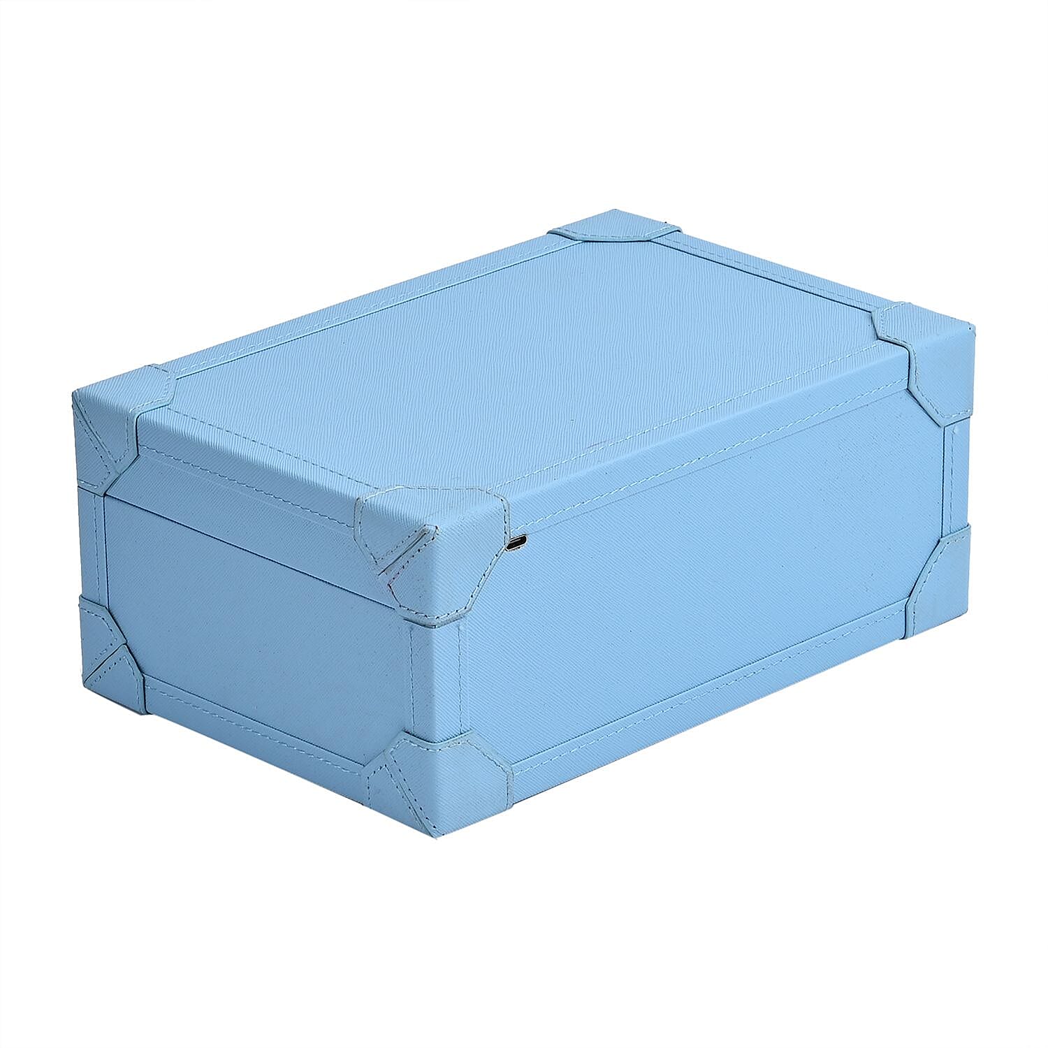 LED Light Mirror Jewellery, Watch or Beauty Vanity Box (Size 24x16x10 cm) - Torquoise