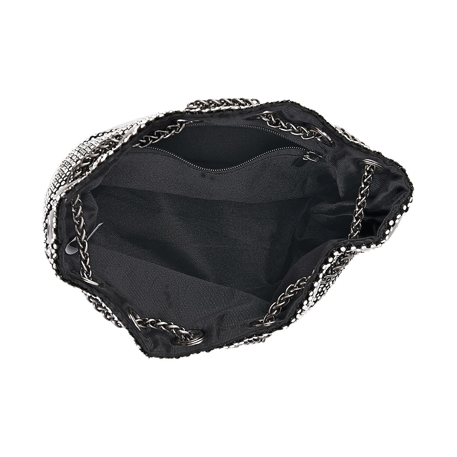 Iron Patterned Bucket Bag - Black