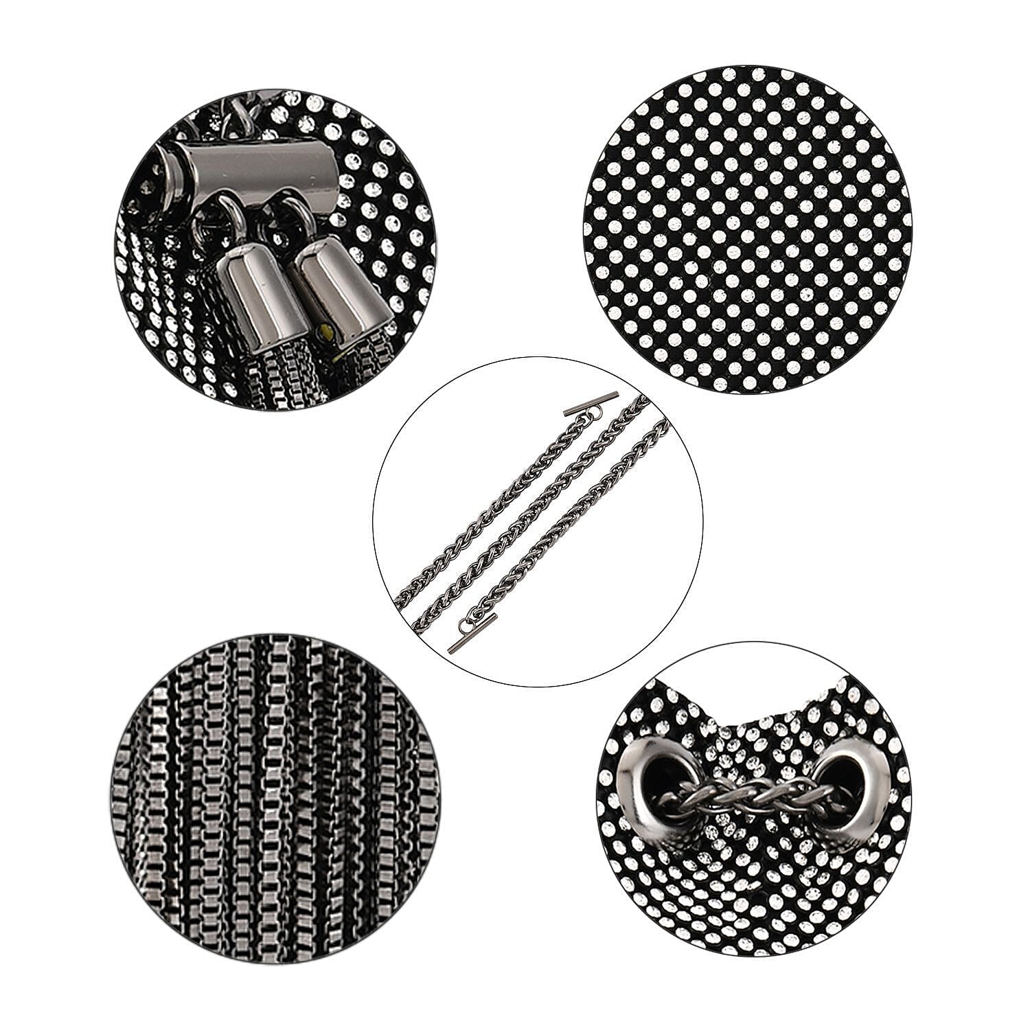 Iron Patterned Bucket Bag - Black