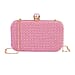 Closeout Deal - Imitation Pearl Embellished Evening Clutch with Chain Strap - Pink