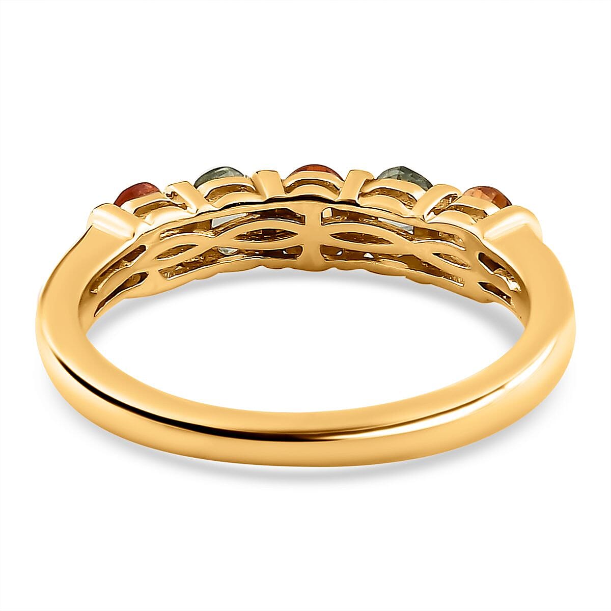 Multi Sapphire Ring in 18K Vermeil Yellow Gold Plated Sterling Silver 1.18 Ct. Multi Sapphire Ring in 18K Vermeil Yellow Gold Plated Sterling Silver 1.18 Ct.