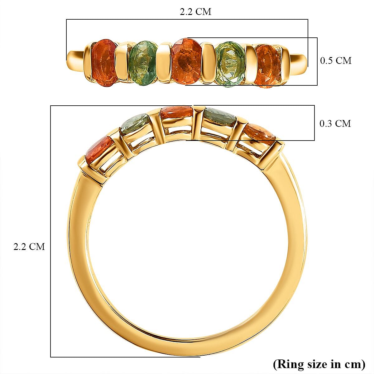 Multi Sapphire Ring in 18K Vermeil Yellow Gold Plated Sterling Silver 1.18 Ct. Multi Sapphire Ring in 18K Vermeil Yellow Gold Plated Sterling Silver 1.18 Ct.