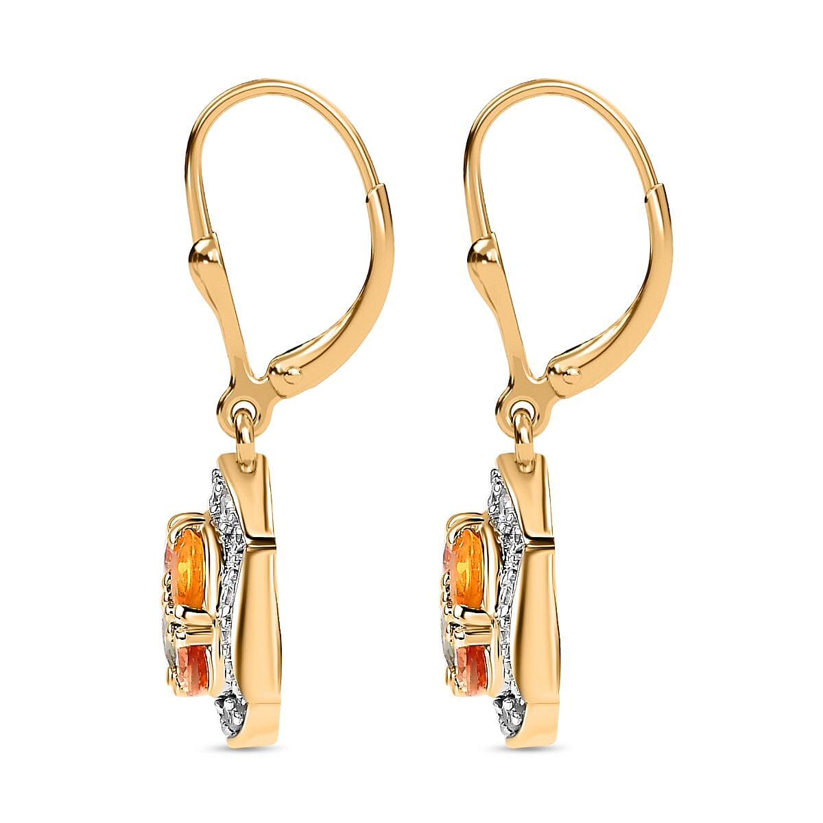 Multi Sapphire & Natural Zircon Earrings in 18K Vermeill YG Plated Sterling Silver 2.82 Ct