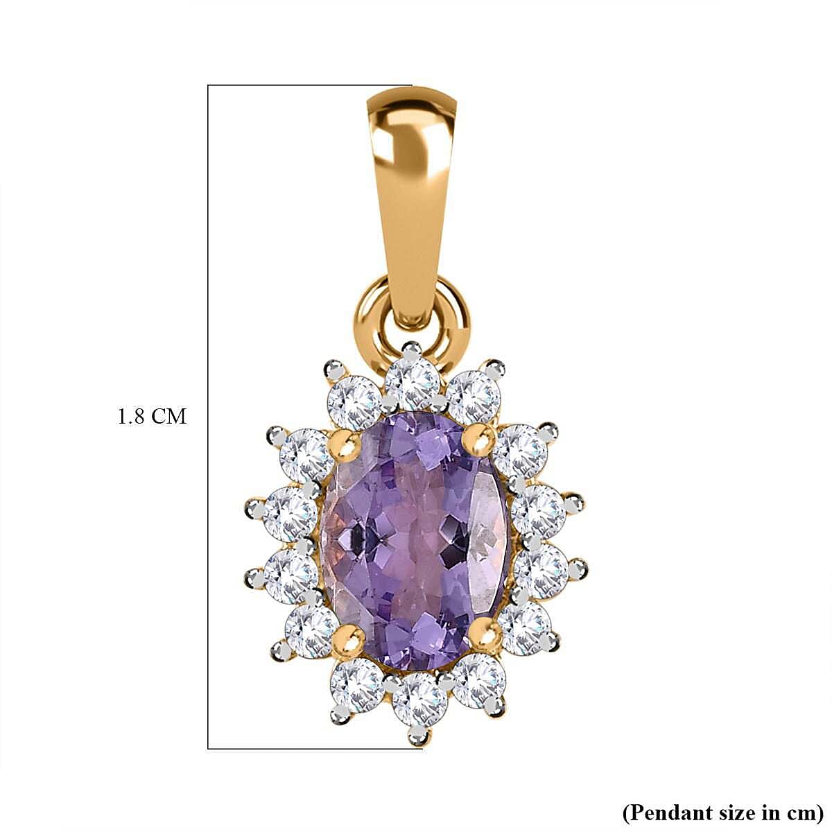 9K Yellow Gold Lilac Tanzanite and Moissanite Earrings 1.59 Ct.