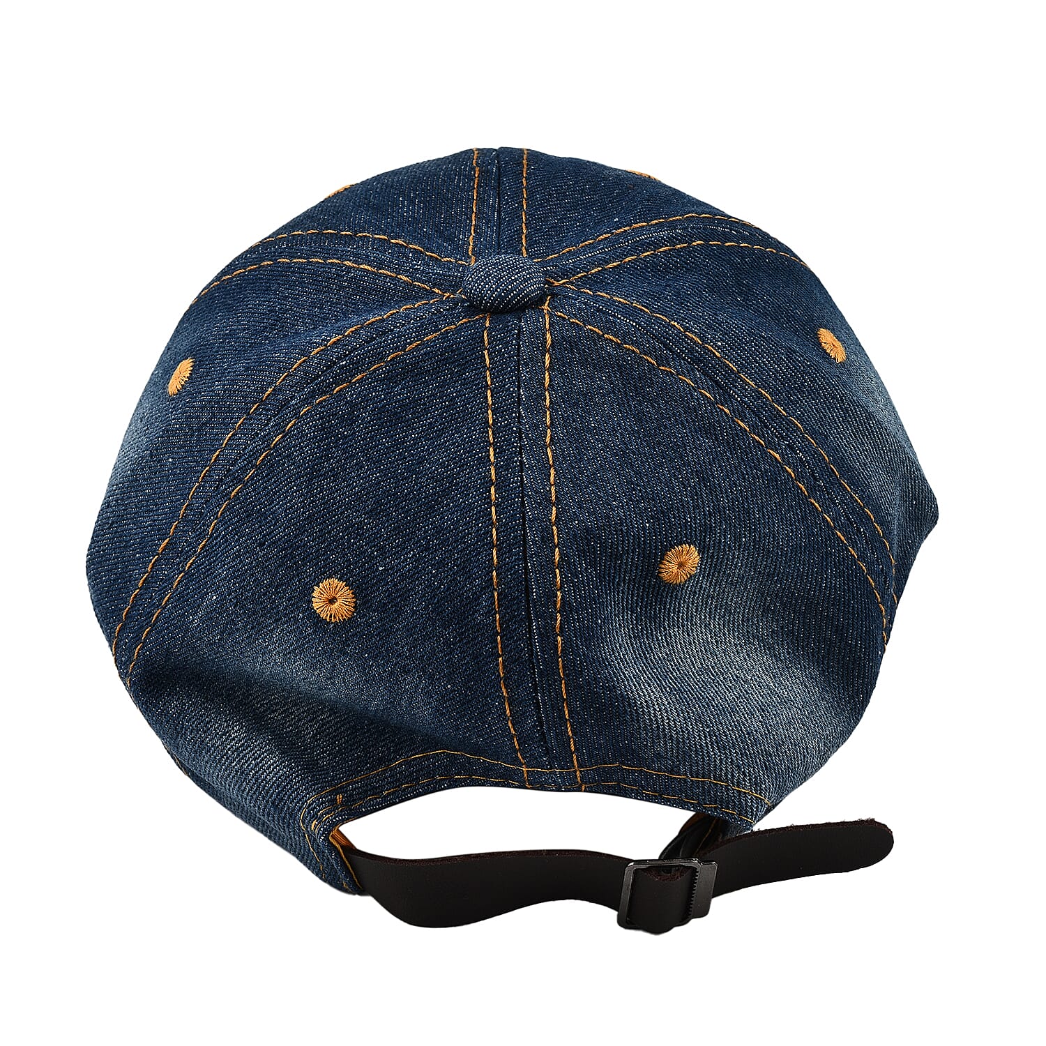 100% Cotton Crystal Studded Love Word Design Denim Cap - Blue