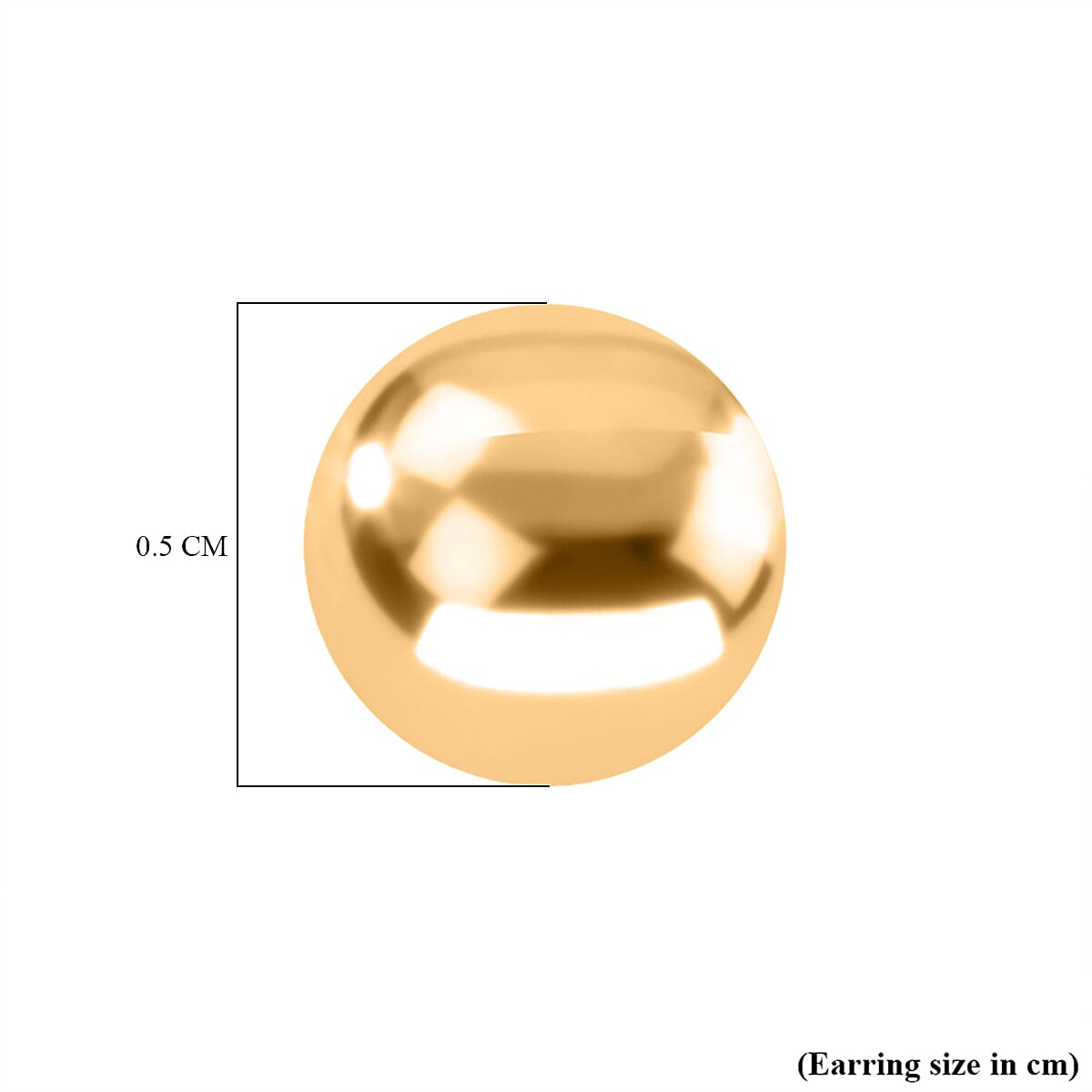 Vermeil YG Sterling Silver Solitaire Stud Push Post Earring