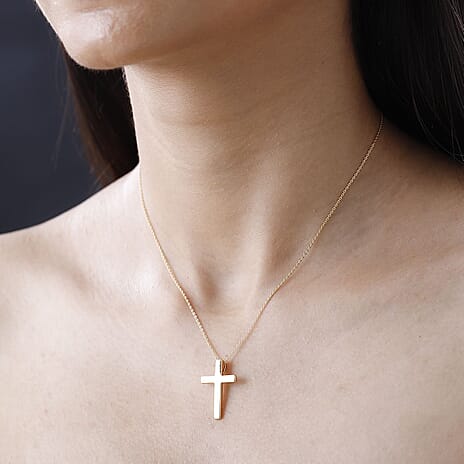 Cross Pendant in 18K Vermeil Yellow Gold Plated Sterling Silver
