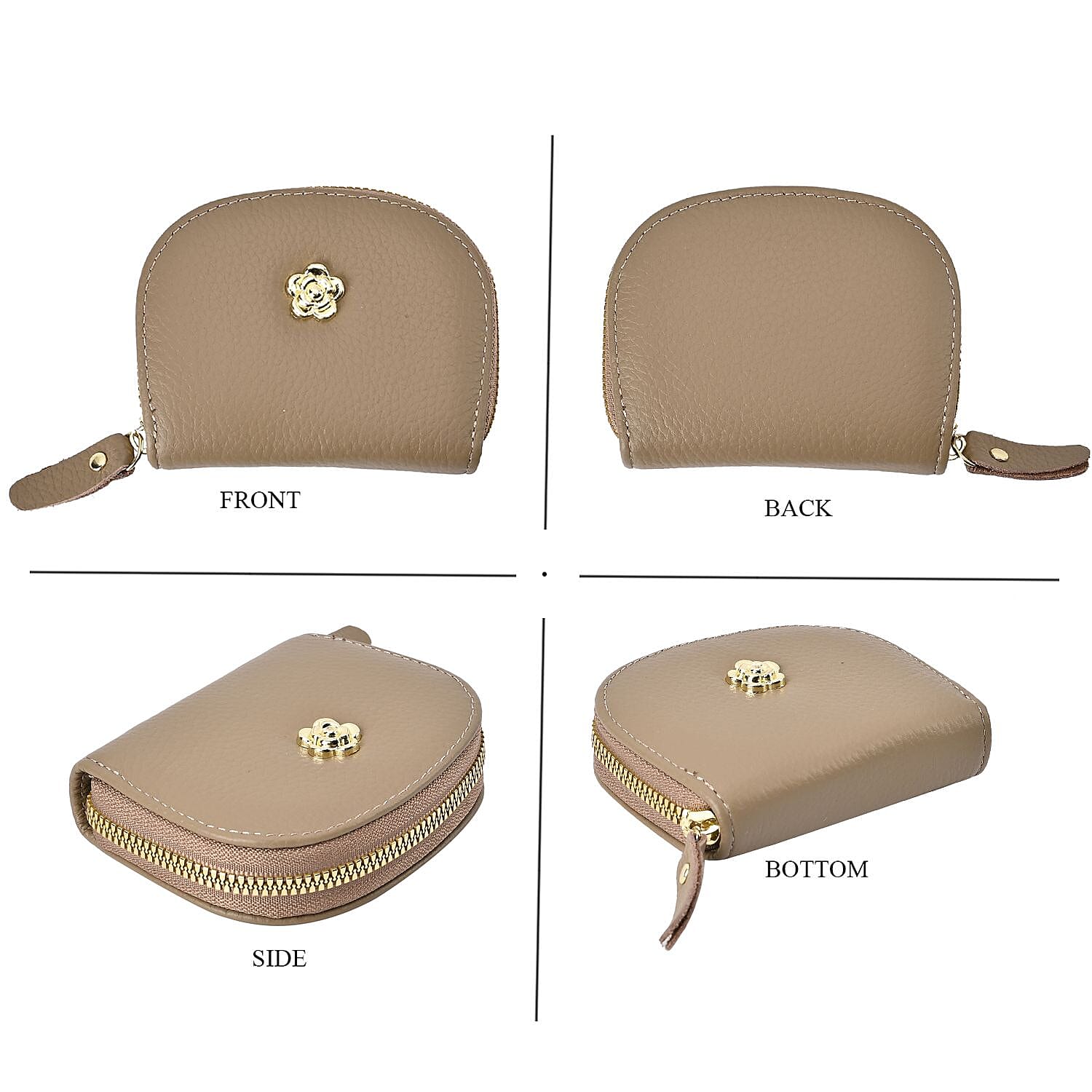 Set of 2 - 100% Genuine Leather Crossbody Bag & Card Wallet with RFID Protection - Brown