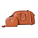 Set of 2 - 100% Genuine Leather Crossbody Bag & Card Wallet with RFID Protection - Tan