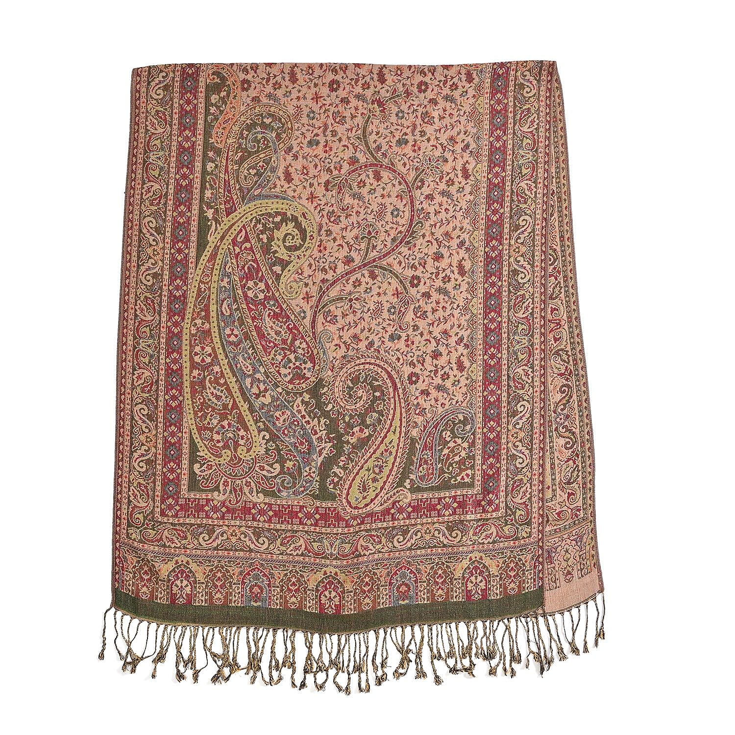 Cashew Fringed Scarf - Yellow