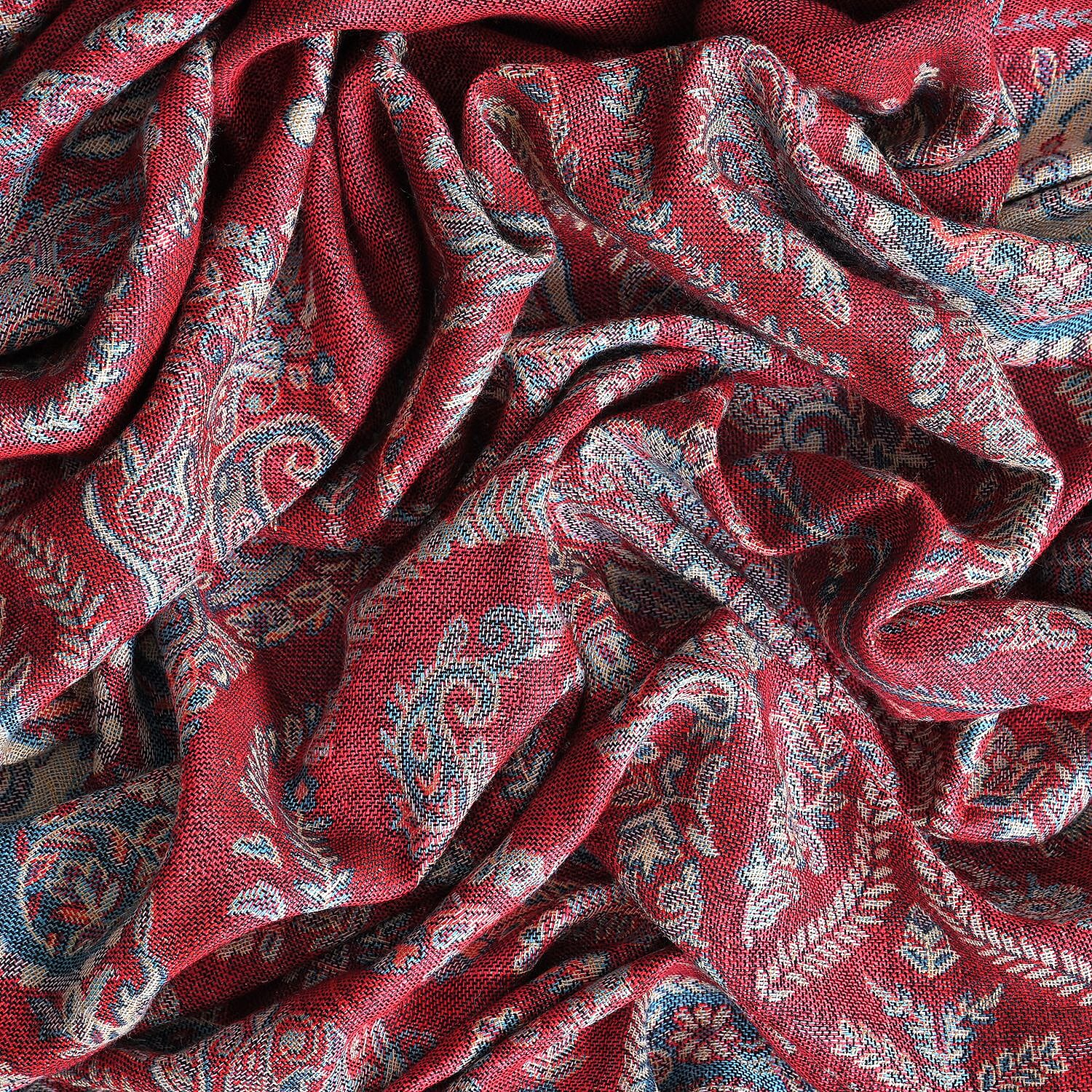 Fringed Scarf (One Size 180x70 cm) - Red