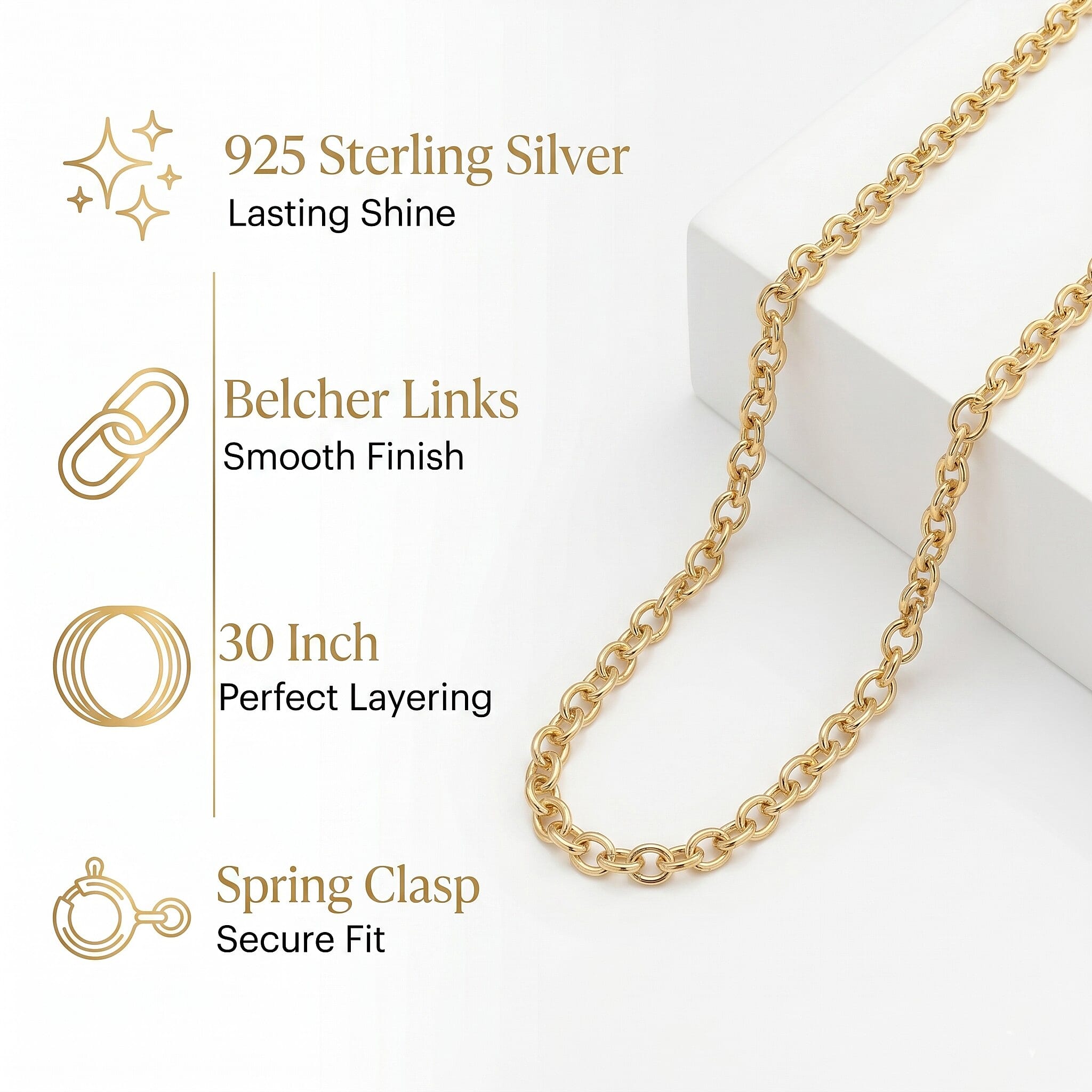Sterling Silver Chain (Size - 30),  Silver Wt. 5.6 Gms