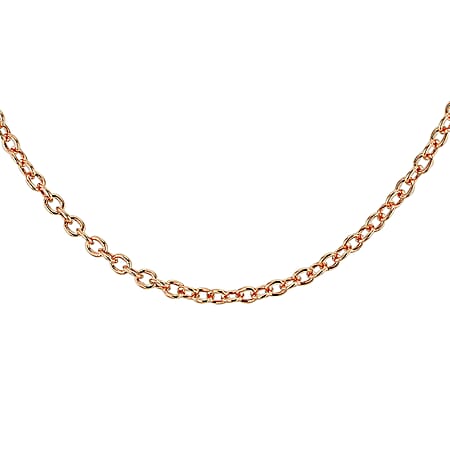Sterling Silver Rose Gold Plated Belcher Chain 18 Inch