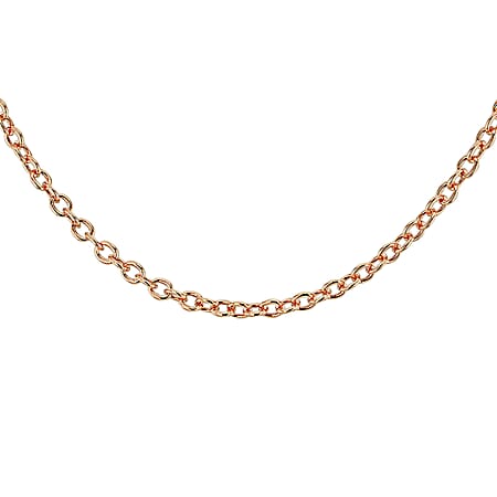 Sterling Silver Rose Gold Plated Belcher Chain 30 Inch