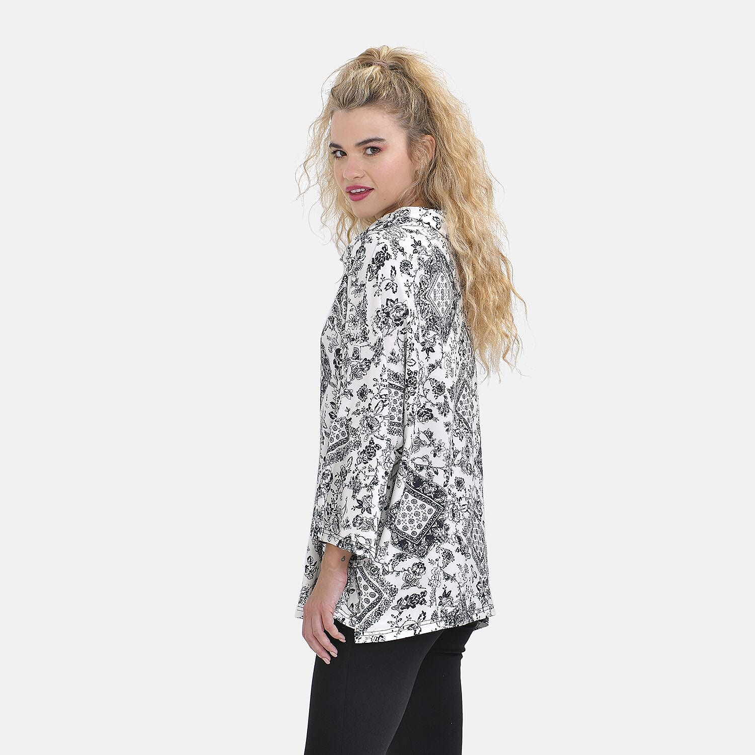 TAMSY Printed Stretch Jersey Top