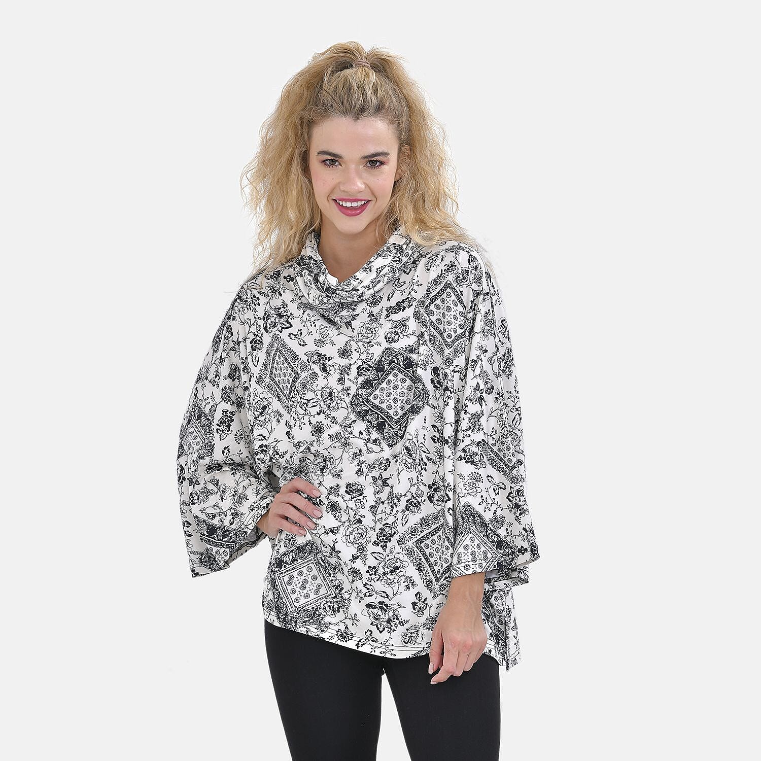 TAMSY Printed Stretch Jersey Top
