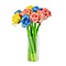 Set of 10 Creative Artificial Flowers Ballpoint Pen - Three Colour Rose