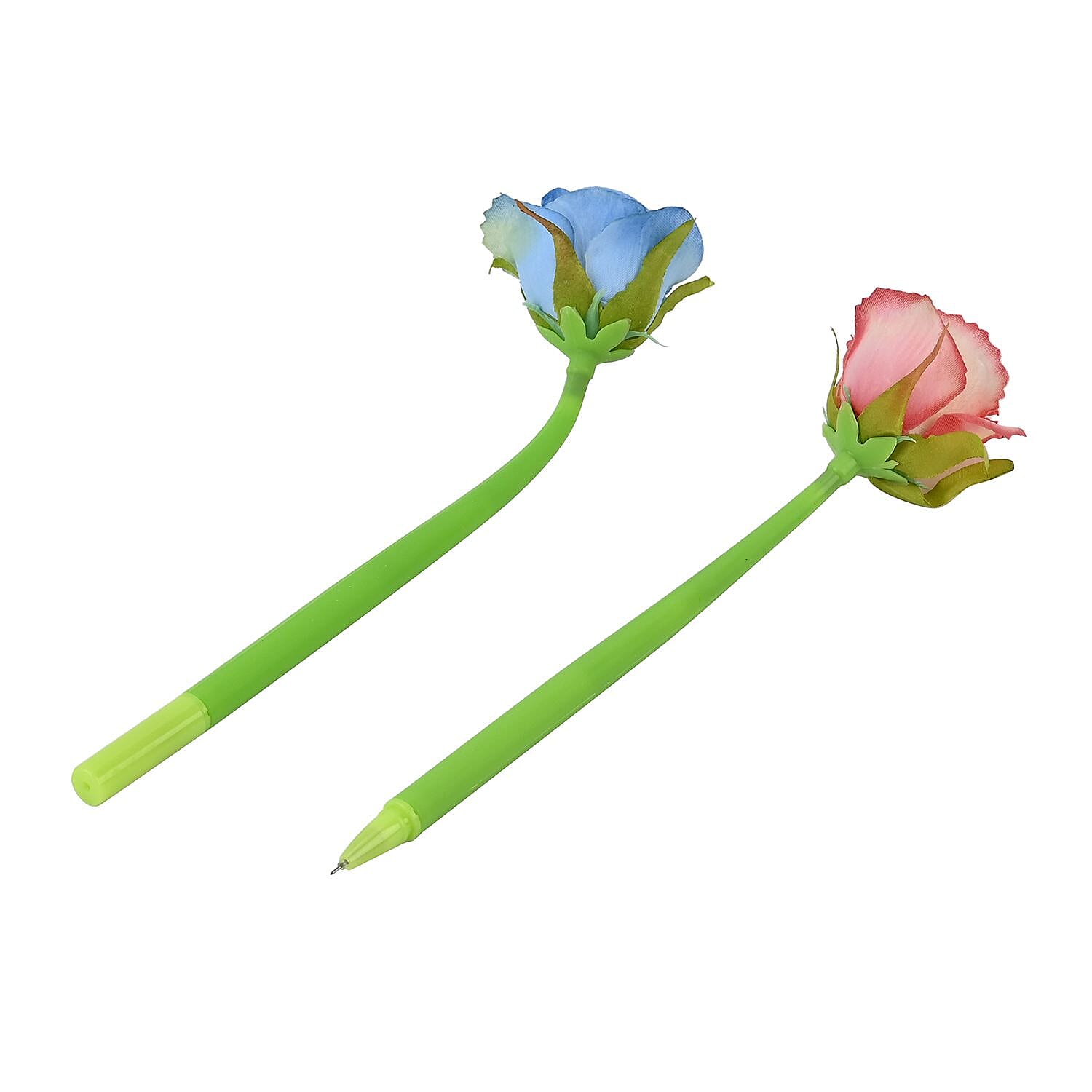  Set of 10 Creative Artificial Flowers Ballpoint Pen - Three Colour Rose