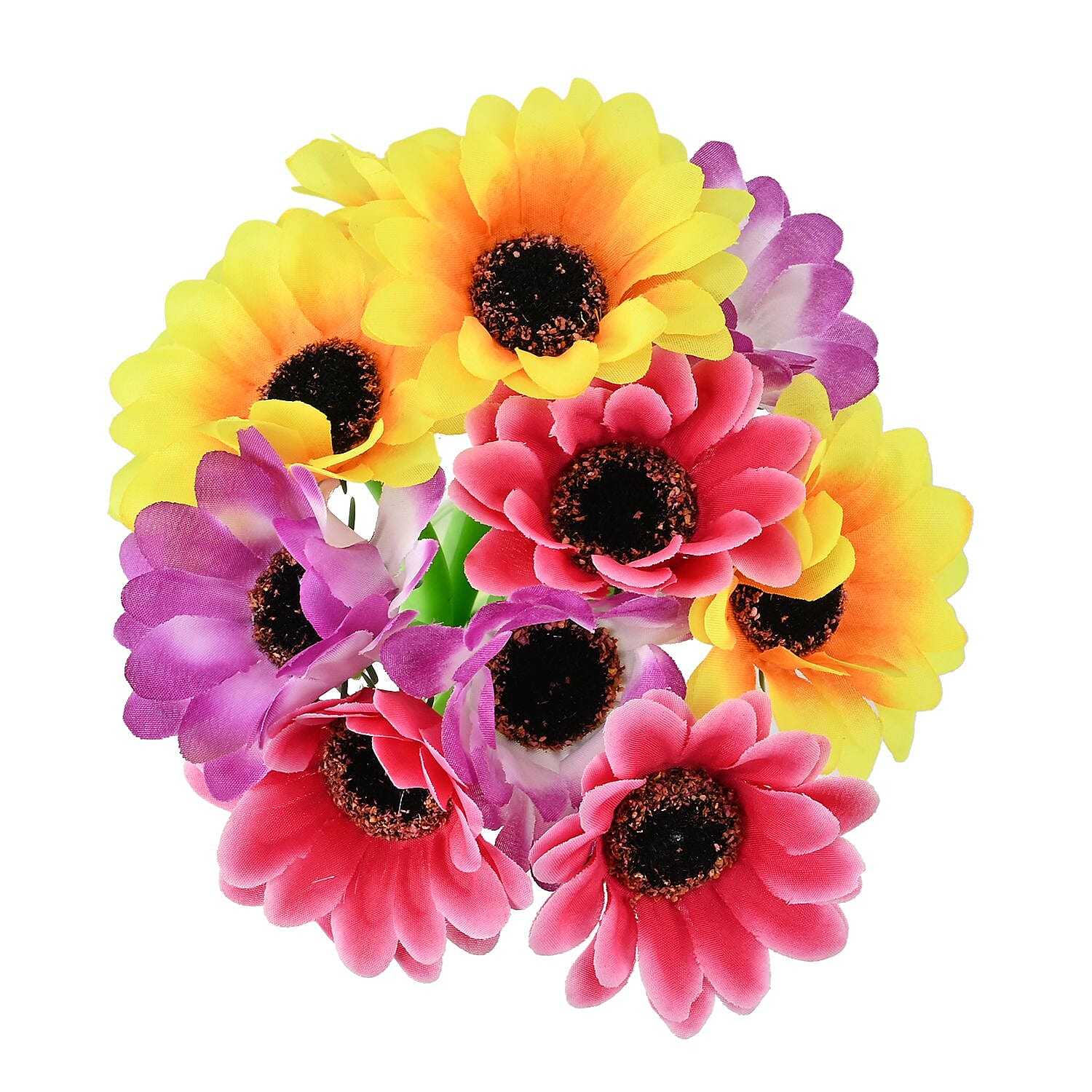 Set of 10 Creative Artificial Flowers Ballpoint Pen - Three Colour Sunflower