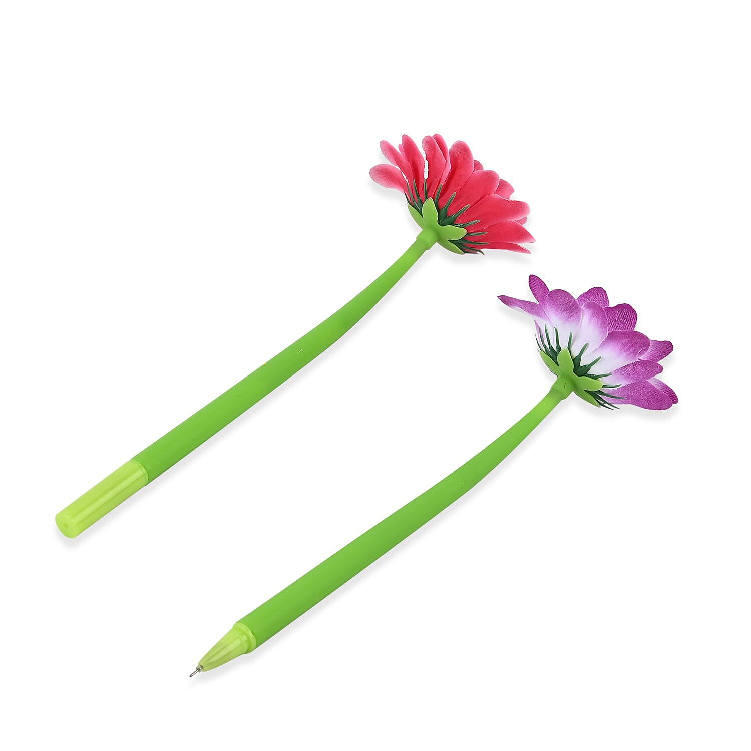 Set of 10 Creative Artificial Flowers Ballpoint Pen - Three Colour Sunflower