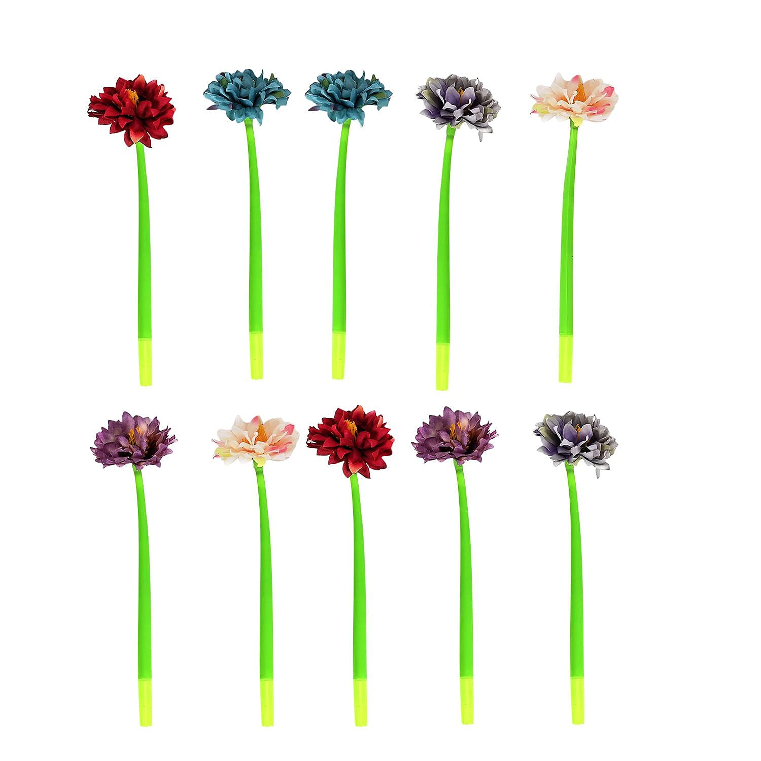 Set of 10 Creative Artificial Flowers Ballpoint Pen - Small Chrysanthemum (Multi)