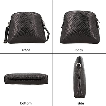 https://tjcuk.sirv.com/Products/76/1/7617850/Genuine-Leather-Croc-Embossed-Crossbody-Bag-Black_7617850_3.jpg?w=342&h=342