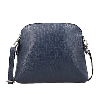 https://tjcuk.sirv.com/Products/76/1/7617852/Genuine-Leather-Croc-Embossed-Crossbody-Bag-Navy-Blue_7617852.jpg?w=342&h=342