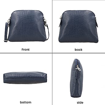 https://tjcuk.sirv.com/Products/76/1/7617852/Genuine-Leather-Croc-Embossed-Crossbody-Bag-Navy-Blue_7617852_3.jpg?w=342&h=342